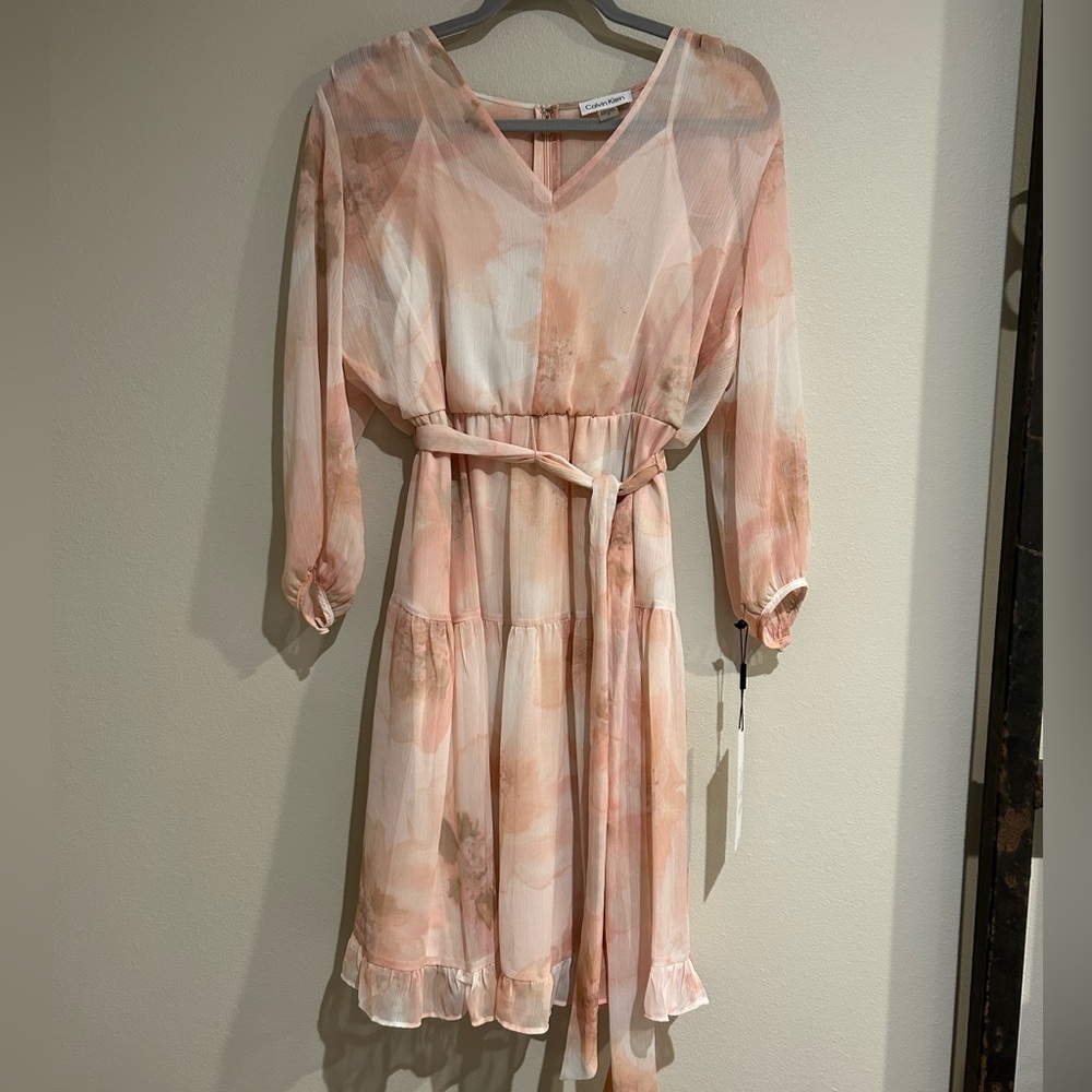 Calvin Klein Watercolor Floral Dress • 8 • NWT